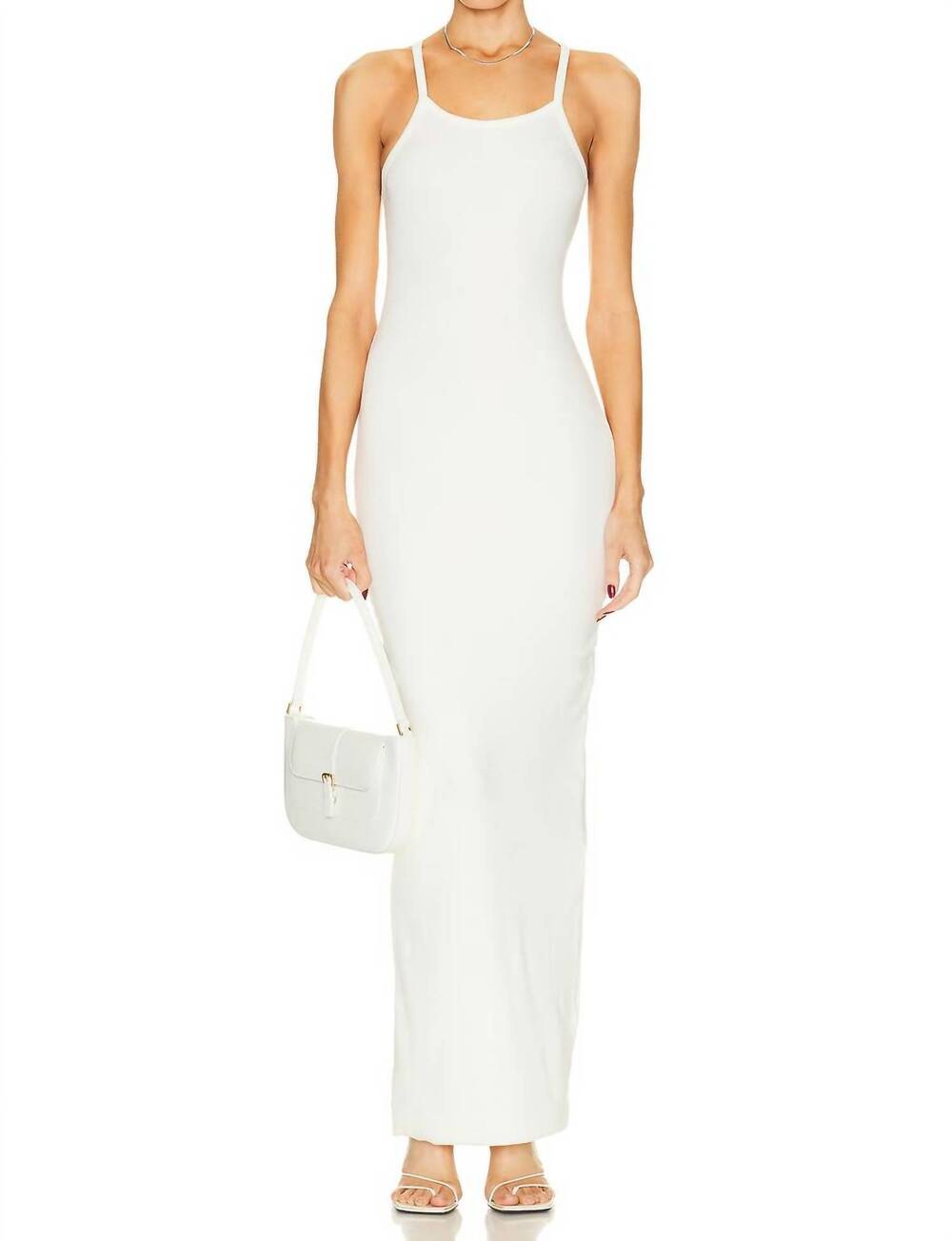 NEW ETERNE scoop neck tank dress in cream